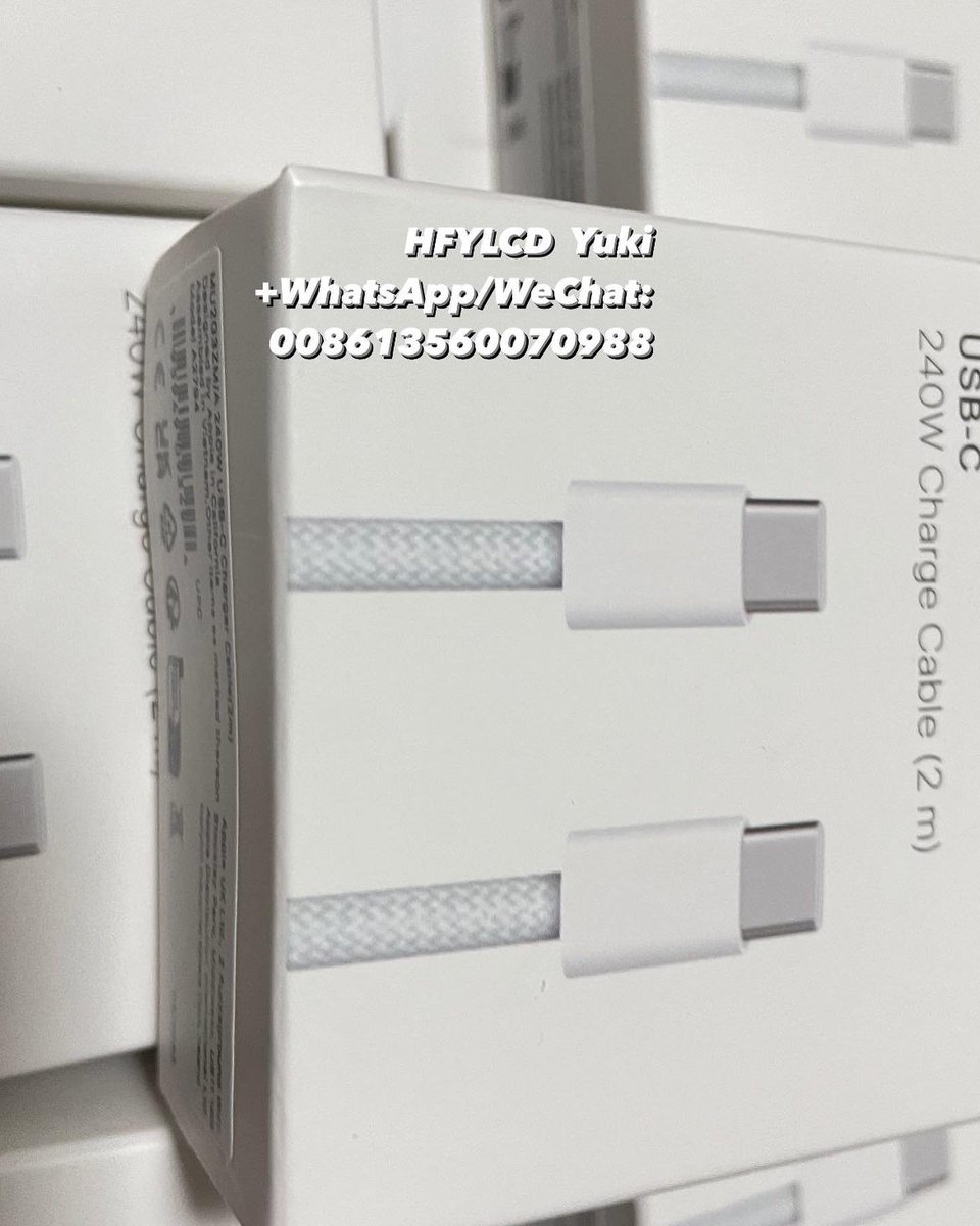 YukiStar14's tweet image. 240w USB-C charge cable 2m
Type-C to Type-C charge cable  braided  2m for iPhone 15 series ori
If you need for iPhone series or for 15 series charger or charge cable,contact us to get more details.#cable #chargecable #typec #usbc #usbcharger #usbcables #iphone #phonerepair
