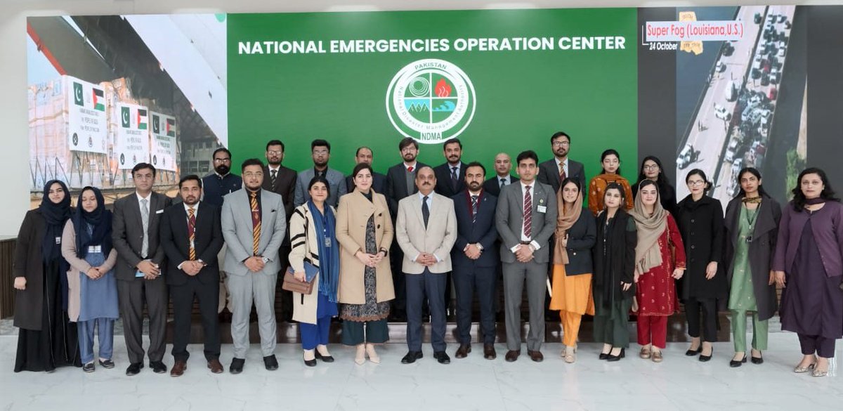 ndmapk's tweet photo. 1. A delegation of Probationary Officers of 51st CTP, Civil Services Academy visited the newly established state-of-art facility National Emergencies Operation Center (NEOC) at NDMA HQs today.
#DisasterResilientPakistan #ndmapk https://t.co/Hm30yQDxvk
