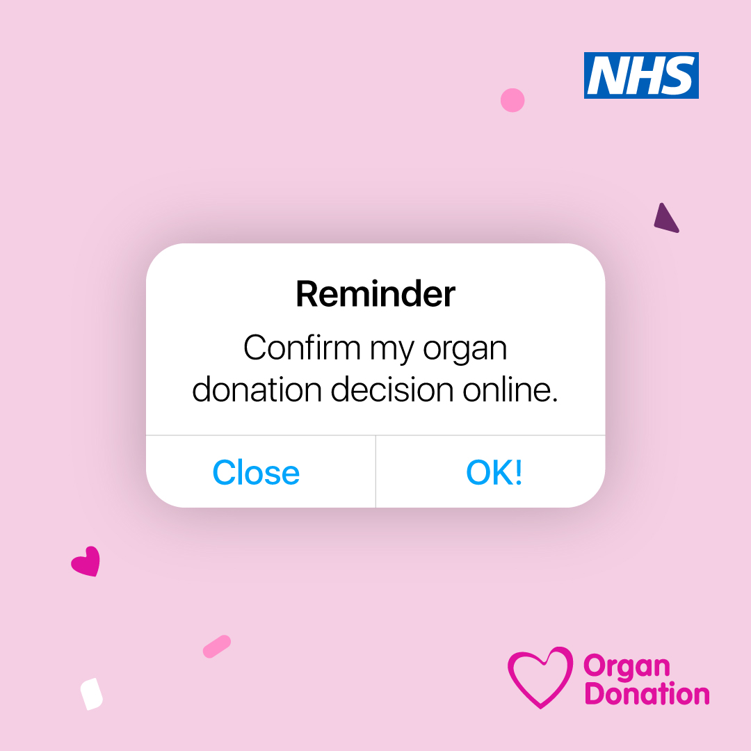 It only takes two minutes to confirm your organ donation decision online. Act now and save up to nine lives in future 👉 bit.ly/3Qy2KFt