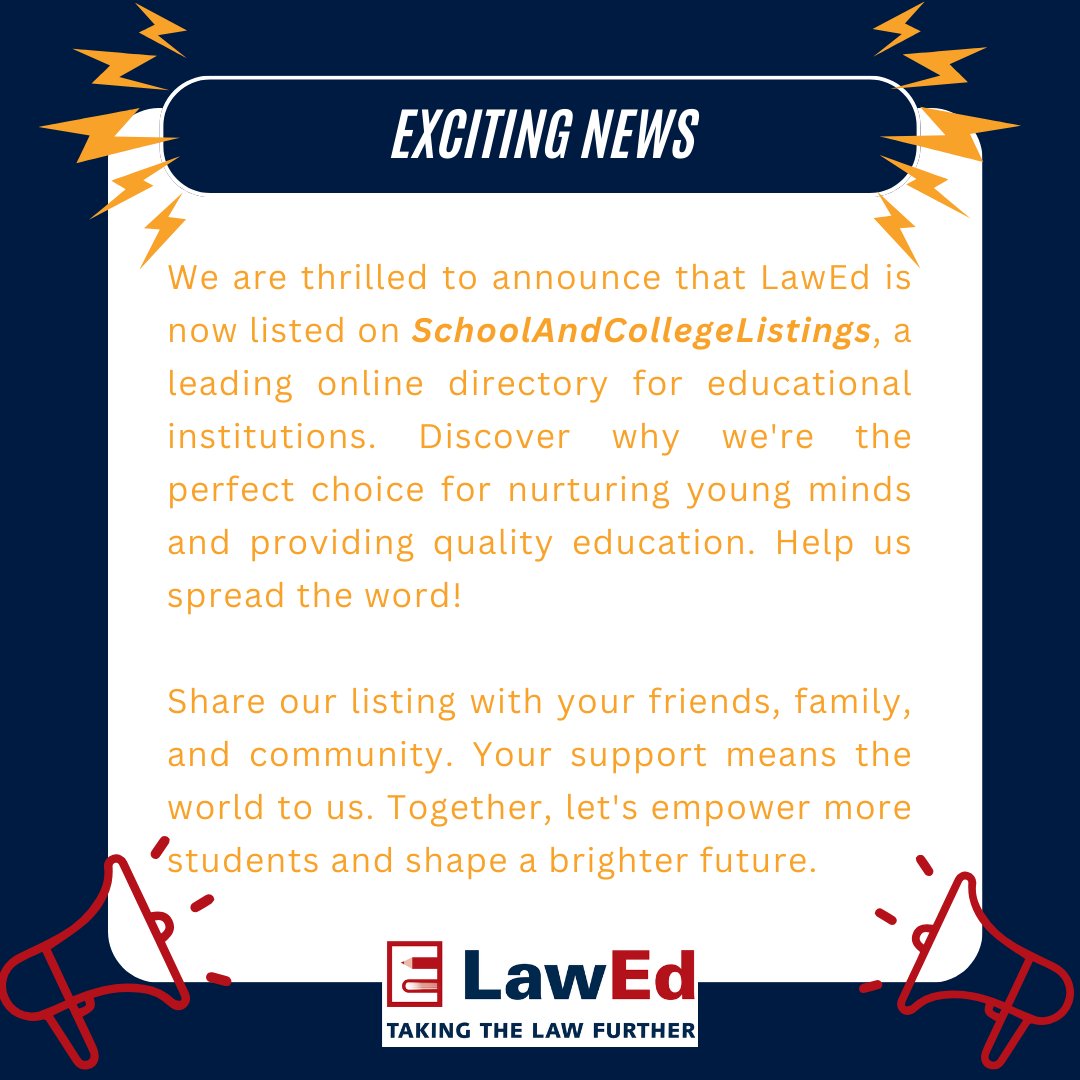 LawEd_ie's tweet photo. Visit our listing at https://t.co/I6JE1zssRB 
to explore our comprehensive educational programs, dedicated faculty, state-of-the-art facilities, and student success stories 👈

#lawed #legalliteracy #schoolandcollege #schoolandcollegelistings https://t.co/hnDGukZ2cD