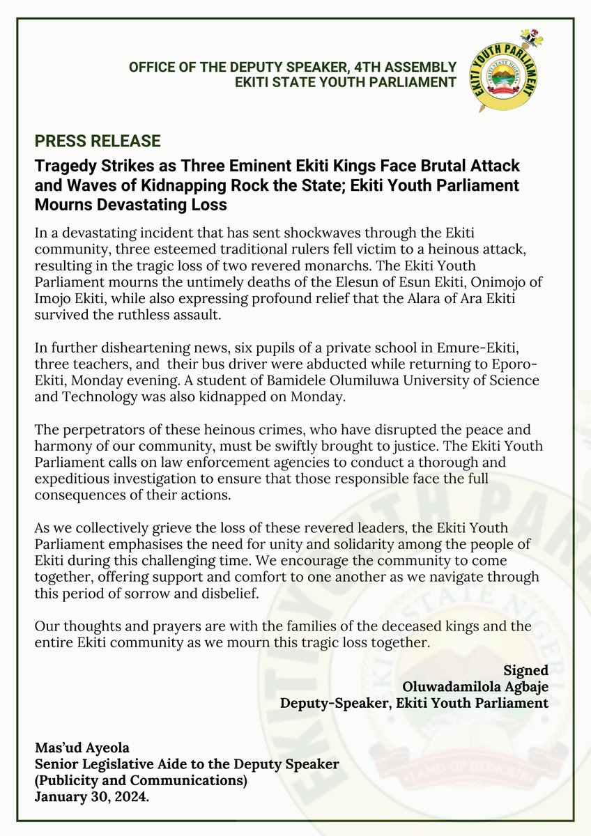 dsp_ekitiyouth's tweet photo. PRESS RELEASE 📢 https://t.co/MXsYMq7YOJ