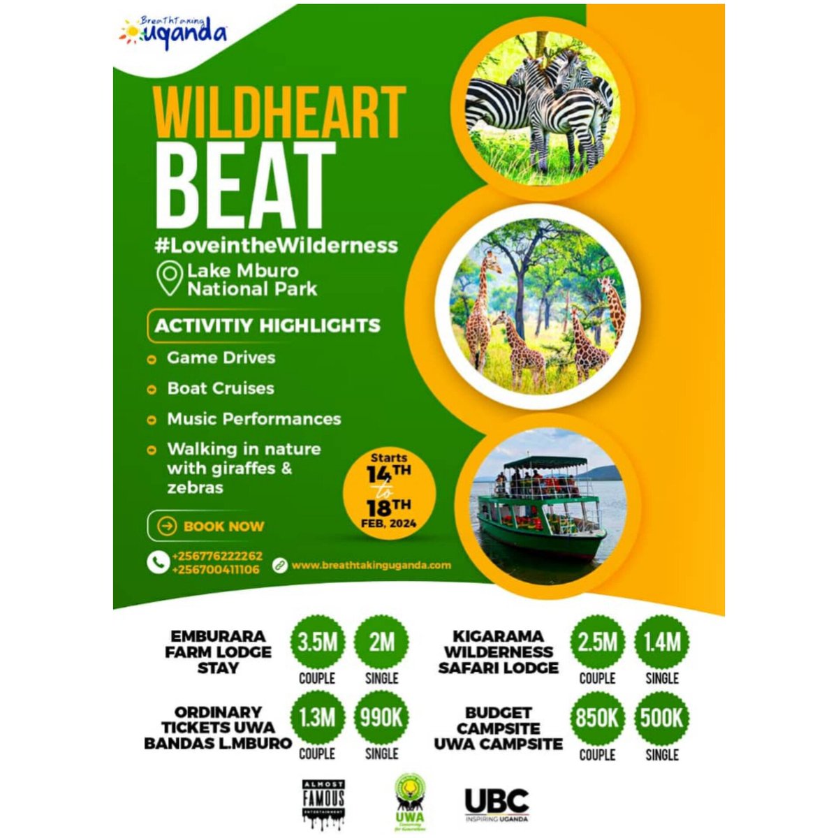 Celebrate the month of love with #Breathtakinguganda treat your loved one to something special this valentines.
#AwildHeartBeatExperience
#LoveintheWilderness
#Breathtakinguganda