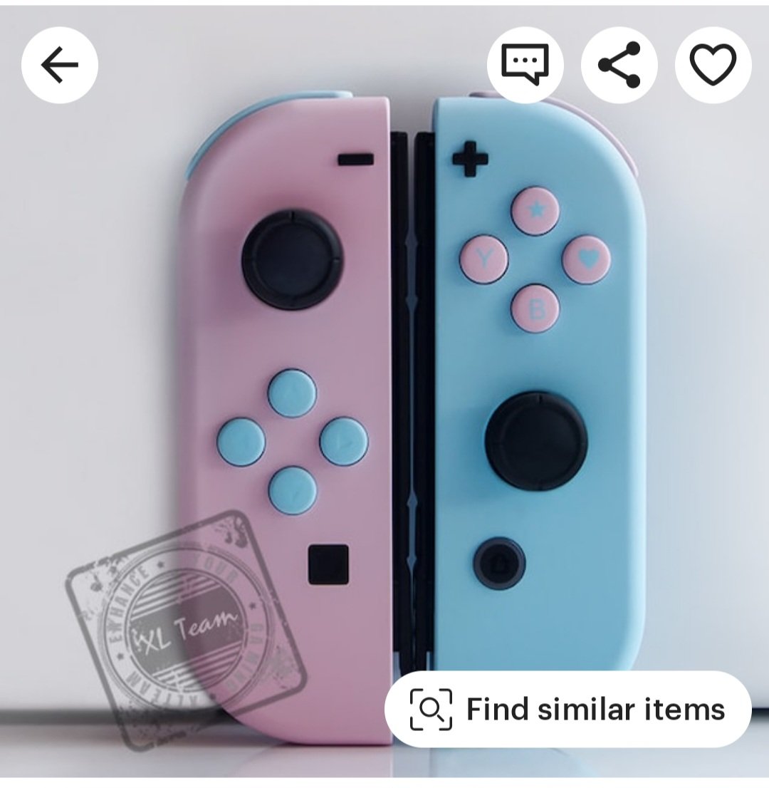 @GameTraderZero Hi J and Gal. Any chance u could do me a set like these? Unfortunately they don't ship to the UK. I appreciate the pink buttons wouldn't have the blue lettering on them. ZL and ZR are opposite colours.