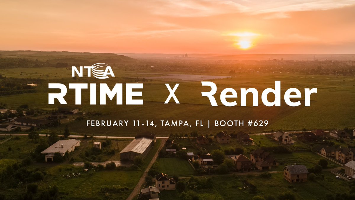 RenderNetworks's tweet image. The 2024 event season has officially kicked off, and we are pumped to be heading to Tampa for @NTCAconnect&apos;s #RTIME24.

Connect with the Render team:
+ Pre-show: Book your meet or demo here: bit.ly/rtime-24
+ At the show: Stop by booth #629