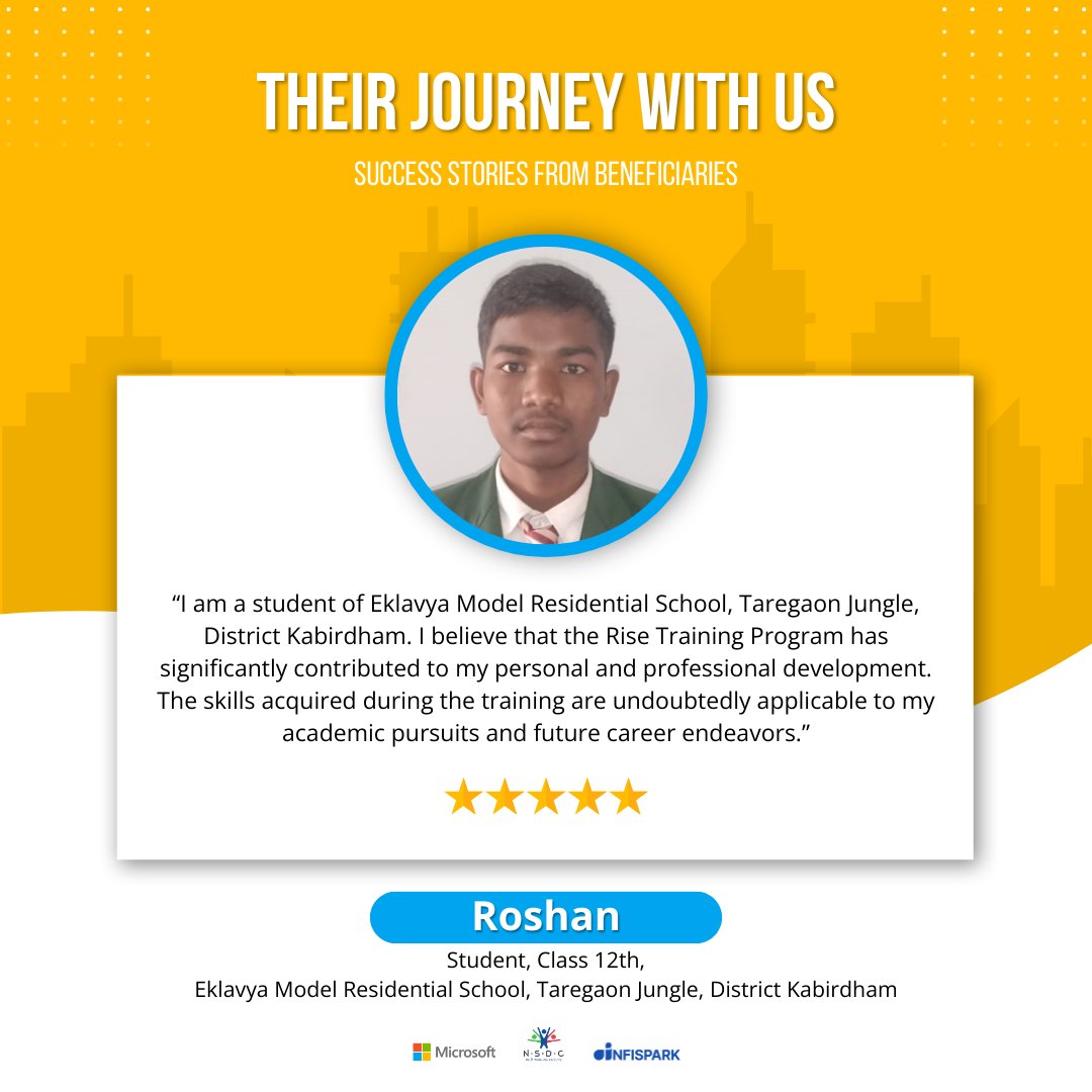 SkillingProgram's tweet photo. Inspiring words from Roshan about his experience with our MDSP training. We're dedicated to fostering continuous learning and success!

#DigitalEducation #EconomicEmpowerment #MicrosoftSkilling #MDSP #Microsoft #MicrosoftDiversitySkillingProgram https://t.co/Onnu4GDmNg