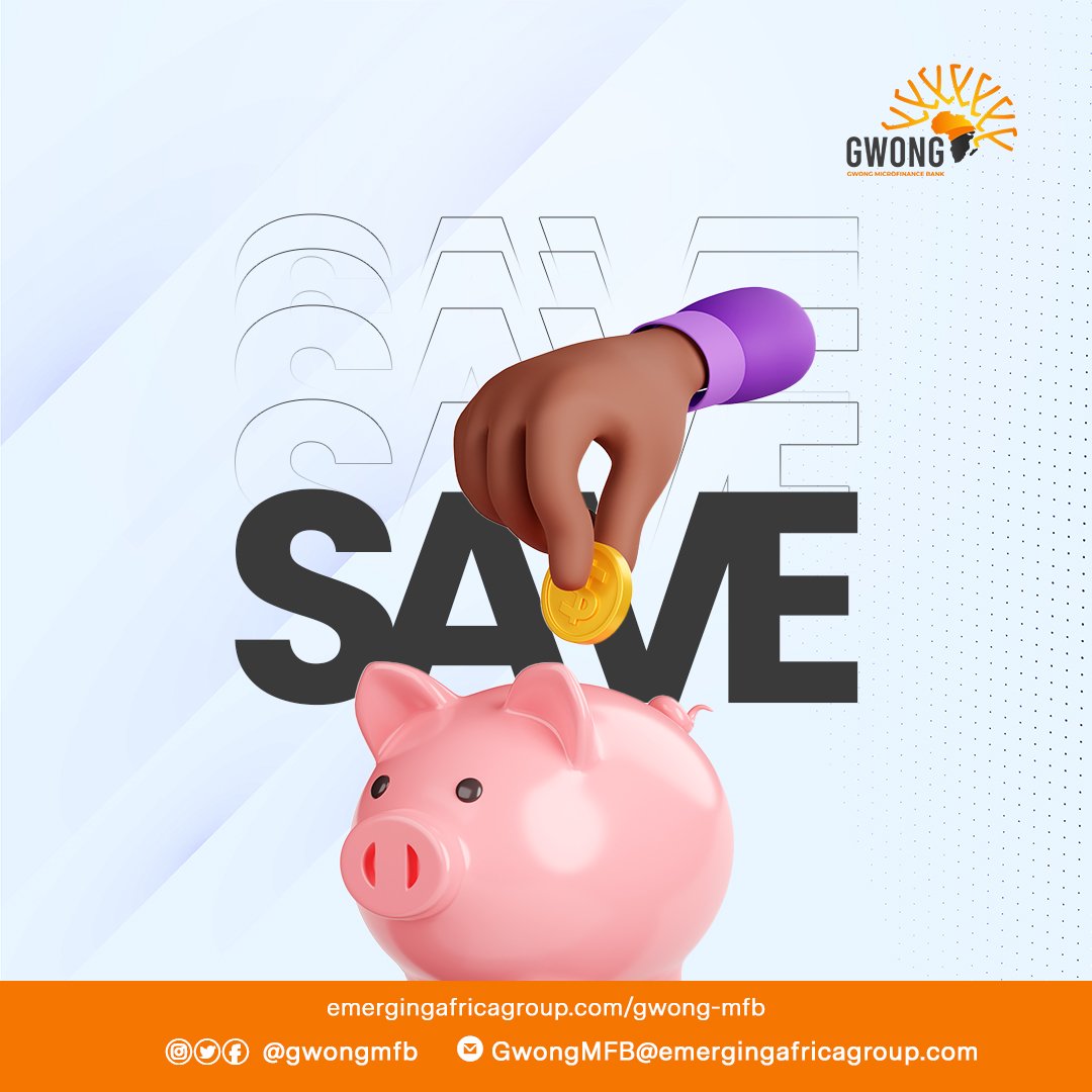 GwongMfb's tweet photo. The best step to ensuring you have money for the things you want is to save.

Save a portion of your income in your Gwong savings account today. 

#gwongsavings #savewell https://t.co/ux31iIiIBI