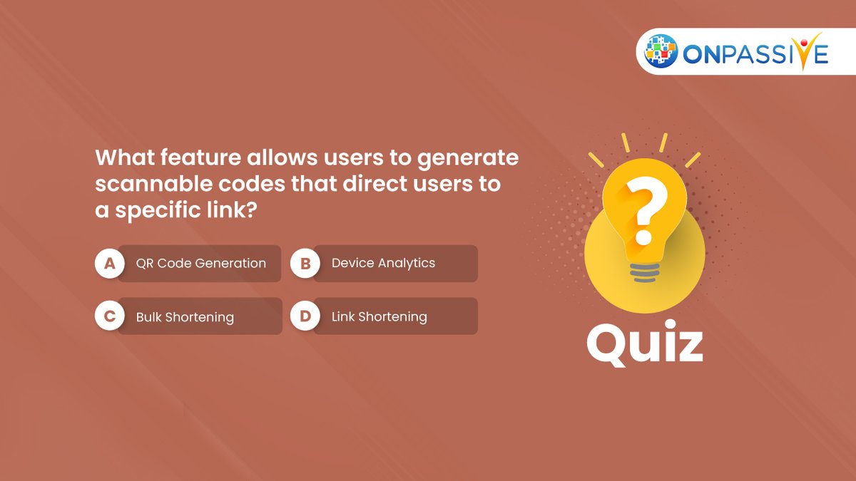 This feature takes the lead in creating scannable codes. Can you identify this powerhouse feature?

#Quiz #Quiztime #identifythefeature #GuessTheAnswer #ONPASSIVE #technology #CommentYourAnswer