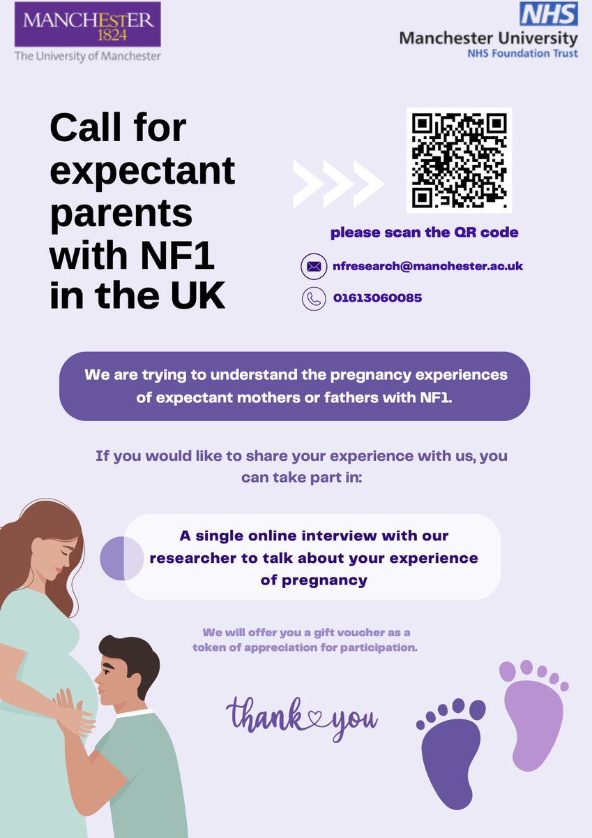 Are you an expectant parent who has NF1? 

We are trying to better understand the pregnancy experiences of expectant parents with NF1. If you or your partner would like to participate, please fill out the form in the link. 

Your story matters to us!
nervetumours.org.uk/news/eden-p-st…