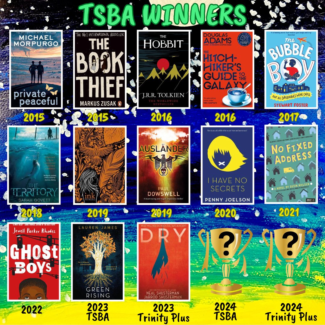 Who will join the illustrious ranks of our TSBA winning authors? Pupil voting closes TODAY! @stewfoster1 @sarahgovett @pennyjoelson @jewell_p_rhodes @Lauren_E_James @NealShusterman