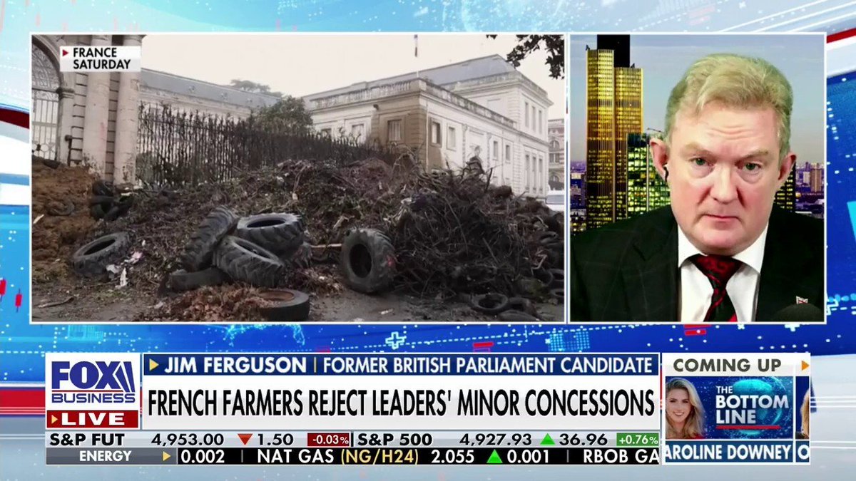 Breaking News: Is Macron in France about to lose control. The siege of Paris is underway and millions in France are supporting the farmers.

Jim Ferguson founder of Freedom Train International discusses with Dagen McDowell and Sean Duffy on FOX News the farmer protests that are