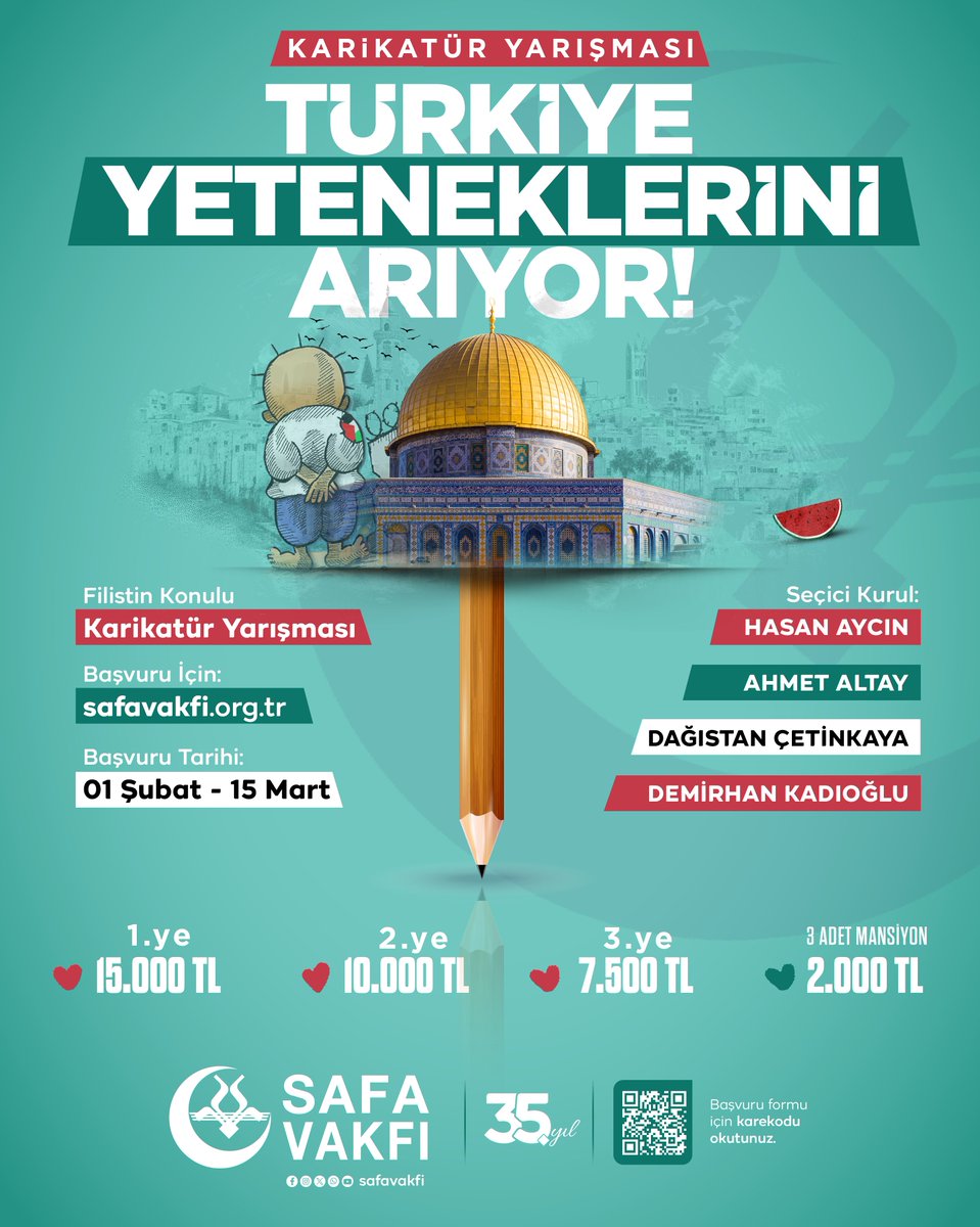 SafaVakfi's tweet photo. 📌 Jüri üyeleri, alanında yetkin ve seçkin isimlerden seçilmiş olan "Türkiye Yeteneklerini Arıyor ! "  yarışmalarımıza siz de katılmak ister misiniz?

Başvuru Tarihi: 01 Şubat - 15 Mart
Başvuru için: https://t.co/Sn0ySKv9aB https://t.co/QpUYsBwJ2r
