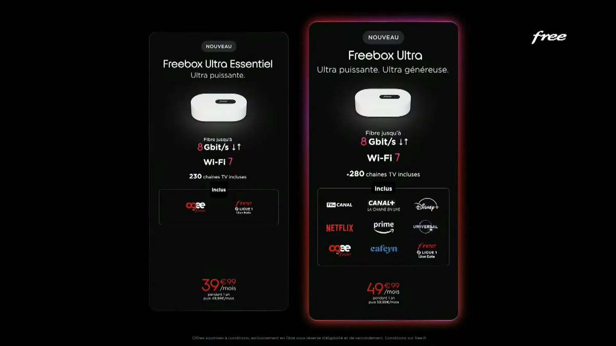 PtitJulien_'s tweet photo. La nouvelle #Freebox (V9) est officielle.
Je regarderai ce soir le replay mais bon, tarifs comme prévus et donc pas pour moi (je reste sur ma 4K à 29,90).
Techniquement je dois regarder en détails mais AMHA il manque une vraie box « entrée de gamme » chez #Free désormais ! https://t.co/aSbcT9tZop