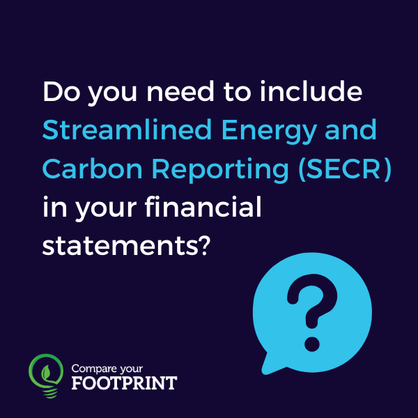 Do you need to include #SECR reporting in your financial statements?🤔 We've got you covered.

Get your first SECR report FREE when subscribing to Compare Your Footprint #carbon calculation software. 

Enquire at: compareyourfootprint.com/solutions/secr/