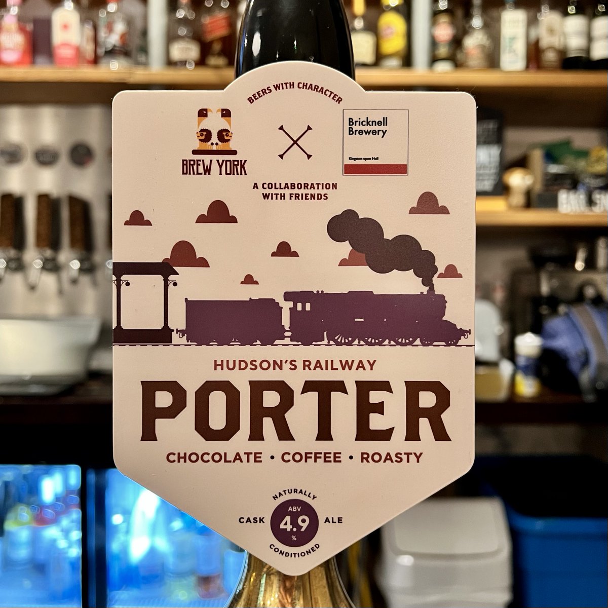 🚂 NEW | HUDSON’S RAILWAY 🚂
In our latest cask-exclusive collaboration, <a href="/BrewYorkBeer/">Brew York</a> have gone full steam ahead with <a href="/BricknellBeers/">Bricknell Brewery</a> to pay homage to The Railway King, George Hudson. Heaps of roasted malts bring a strong chocolate and coffee quality to our robust cask porter!