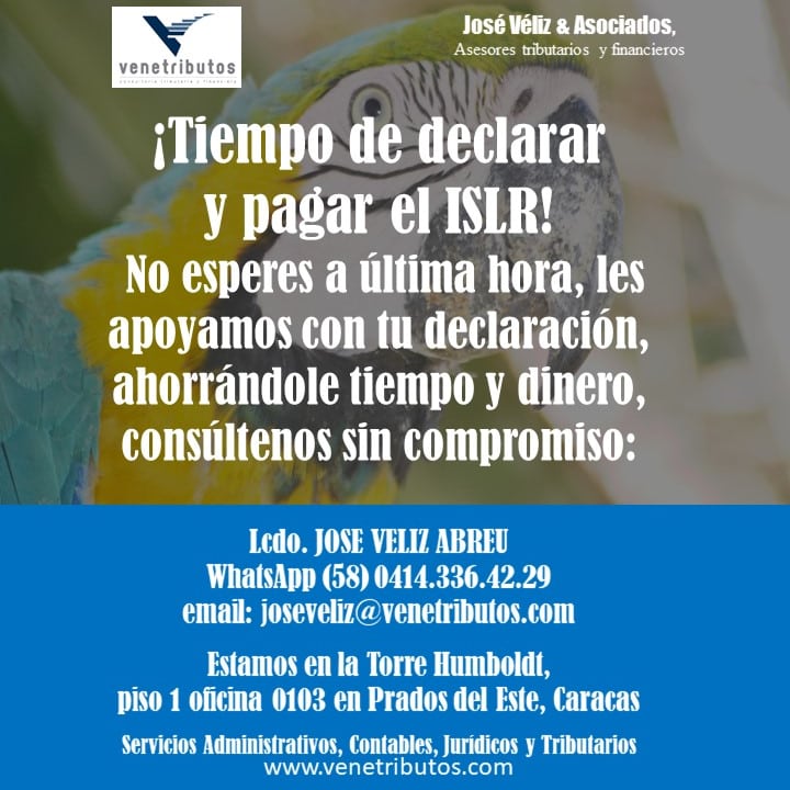 venetributos's tweet photo. Cumpla con su deber dentro de los plazos establecidos, ahorre tiempo y dinero. Estamos para asistirlo y apoyarlo en todo lo referente a su declaración de Impuesto Sobre La Renta, tanto a personas jurídicas como naturales. https://t.co/gvAdDouSBF