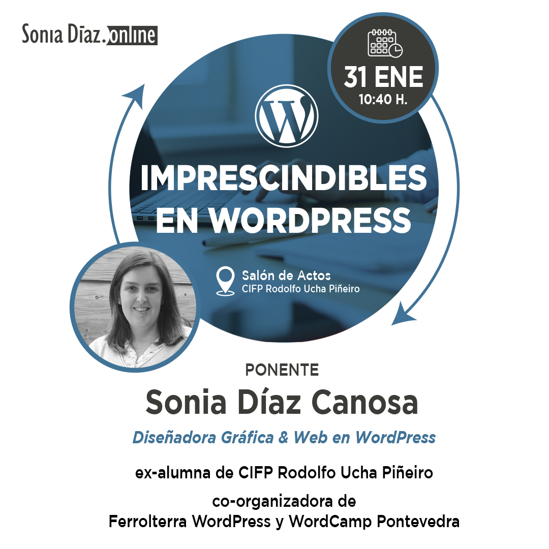 Mañana estaré en el @cifprodolfoucha dando una charla sobre los imprescindibles en #WordPress.

¿Y tú? ¿Eres usuario de WordPress? ¿Tienes un tema favorito y un listado de plugins imprescindibles?