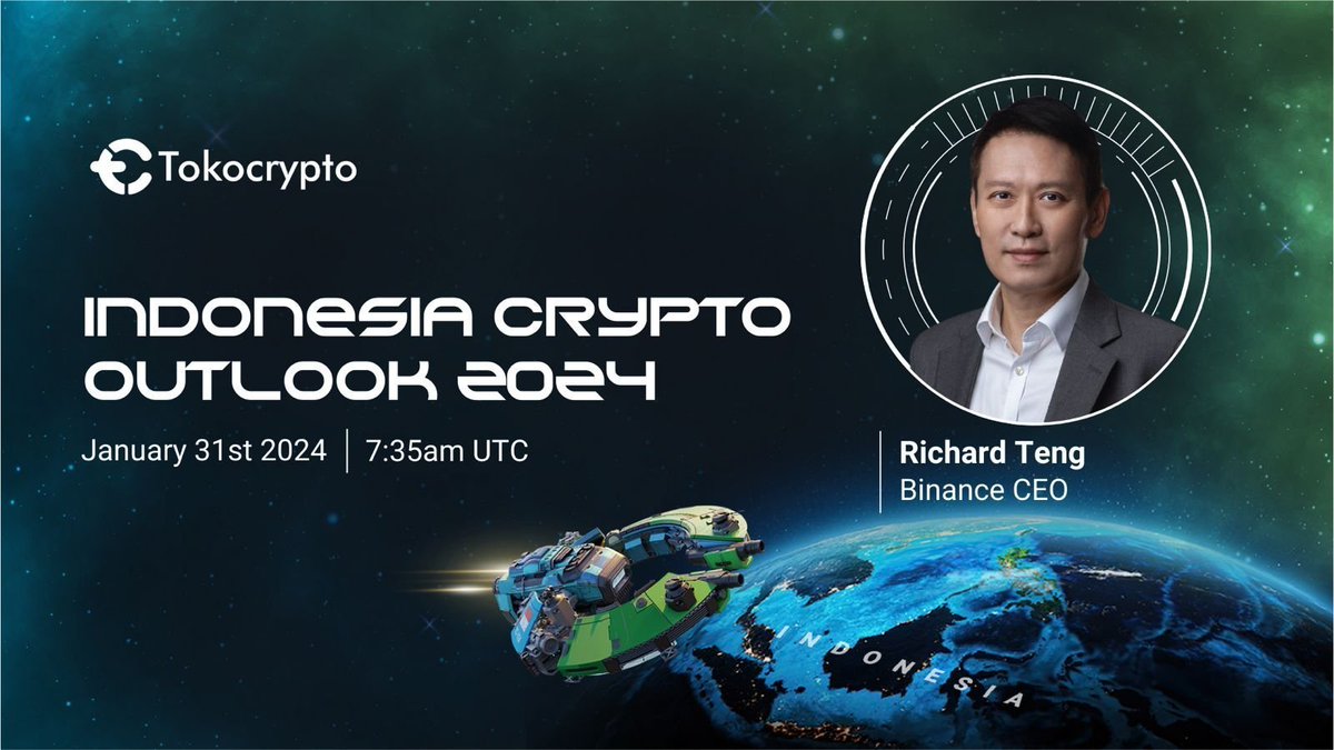 Tokocrypto proudly welcome Richard Teng @_RichardTeng, CEO of Binance to  𝑰𝑵𝑫𝑶𝑵𝑬𝑺𝑰𝑨 𝑪𝑹𝒀𝑷𝑻𝑶 𝑶𝑼𝑻𝑳𝑶𝑶𝑲 𝟐𝟎𝟐𝟒 🚀