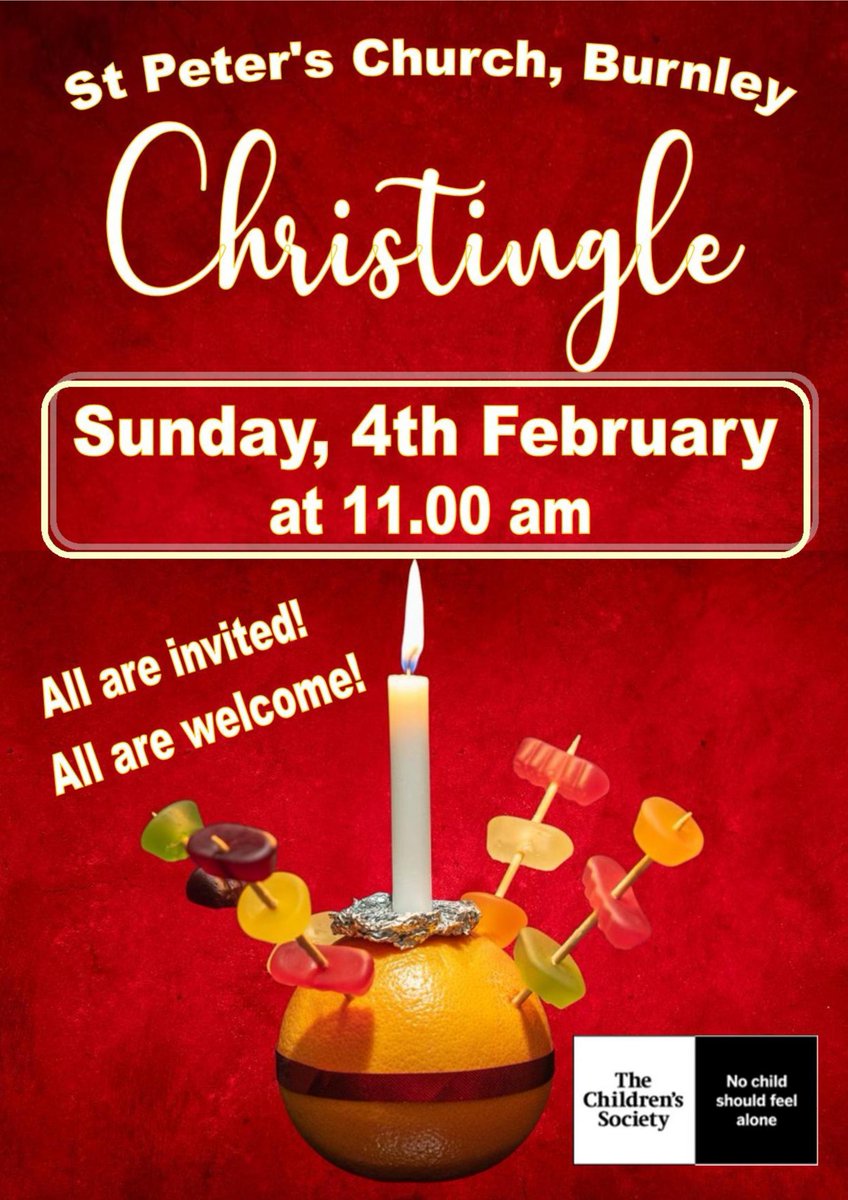 🕯️✨Come to our Christingle Service on Sunday at 11.00am when we light our Christingle candles, symbolising the wonderful light of Jesus that brings hope to all people 🕯️Everyone very welcome @childrensociety @cofelancs