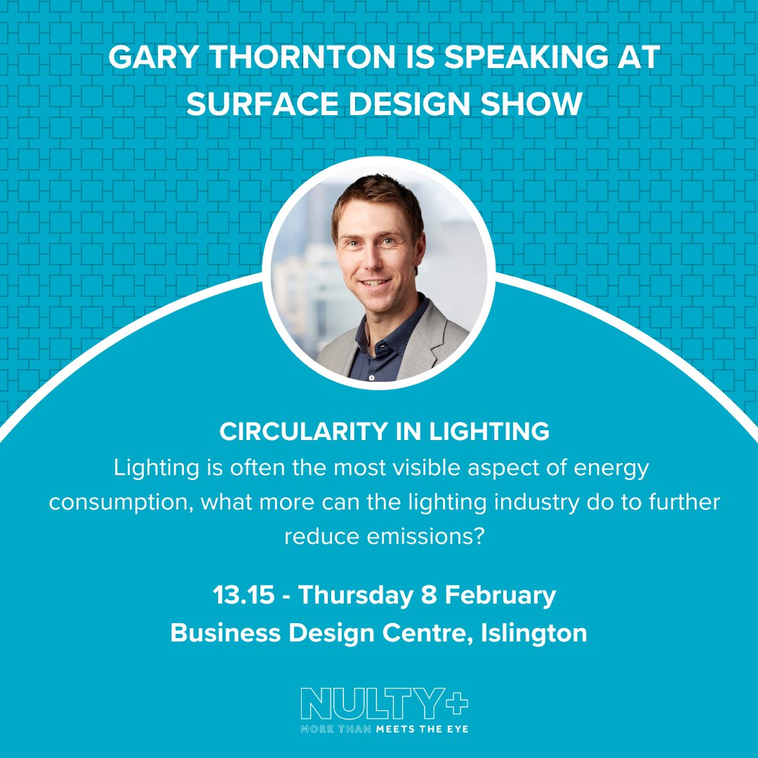 <a href="/gthornton101/">Gary Thornton</a> Director at Nulty London will be joining the panel on Circularity in lighting at <a href="/surfacethinking/">Surface Design Show</a>  next week. Register here: surfacedesignshow.com/main-stage
#surfacedesignshow #circularity #circularlightingdesign #nulty #nultylighting #morethanmeetstheeye