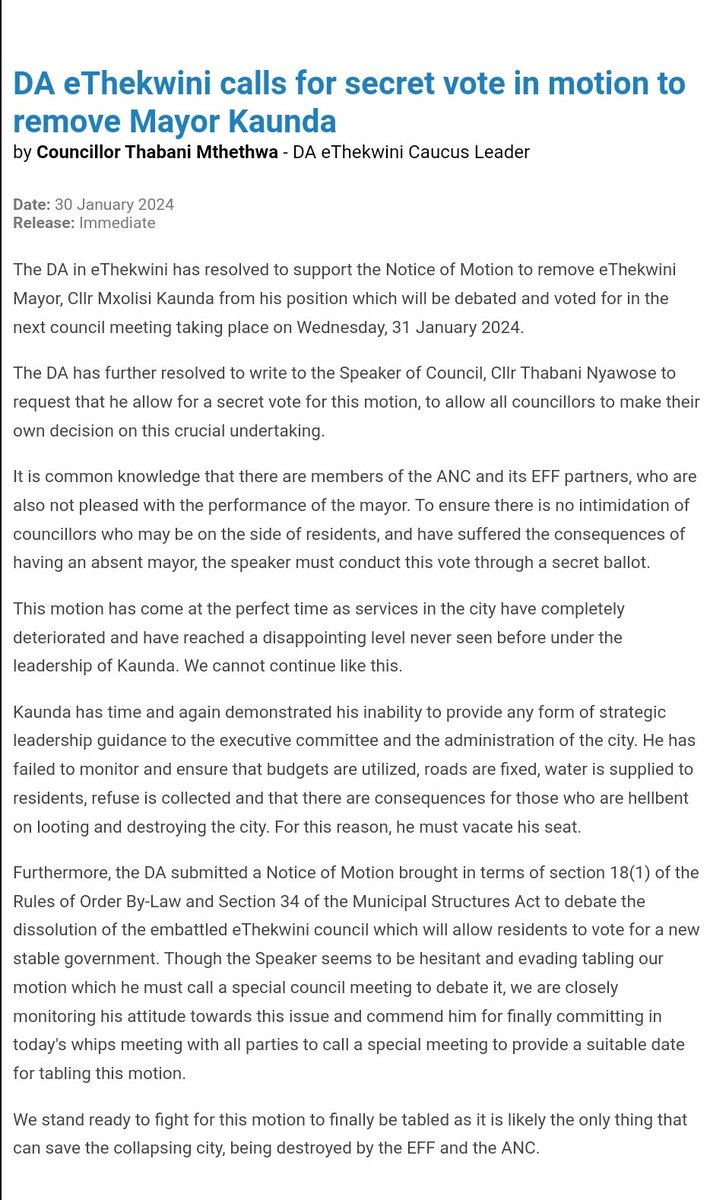 DA eThekwini tweet media