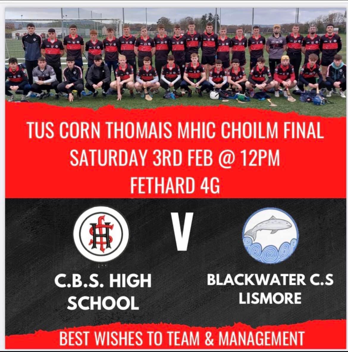 NireFourmile's tweet photo. We wish Tadhg, Evan, Paddy, Michael, Séamie and the entire @hsclonmelcbs team and management all the best in their Munster Final clash with Blackwater this Saturday in Fethard. 

Come along and get behind the lads in their quest for Munster Glory🔴⚫️🔴⚫️���🏻💪🏻 https://t.co/aMnGRTd2SV