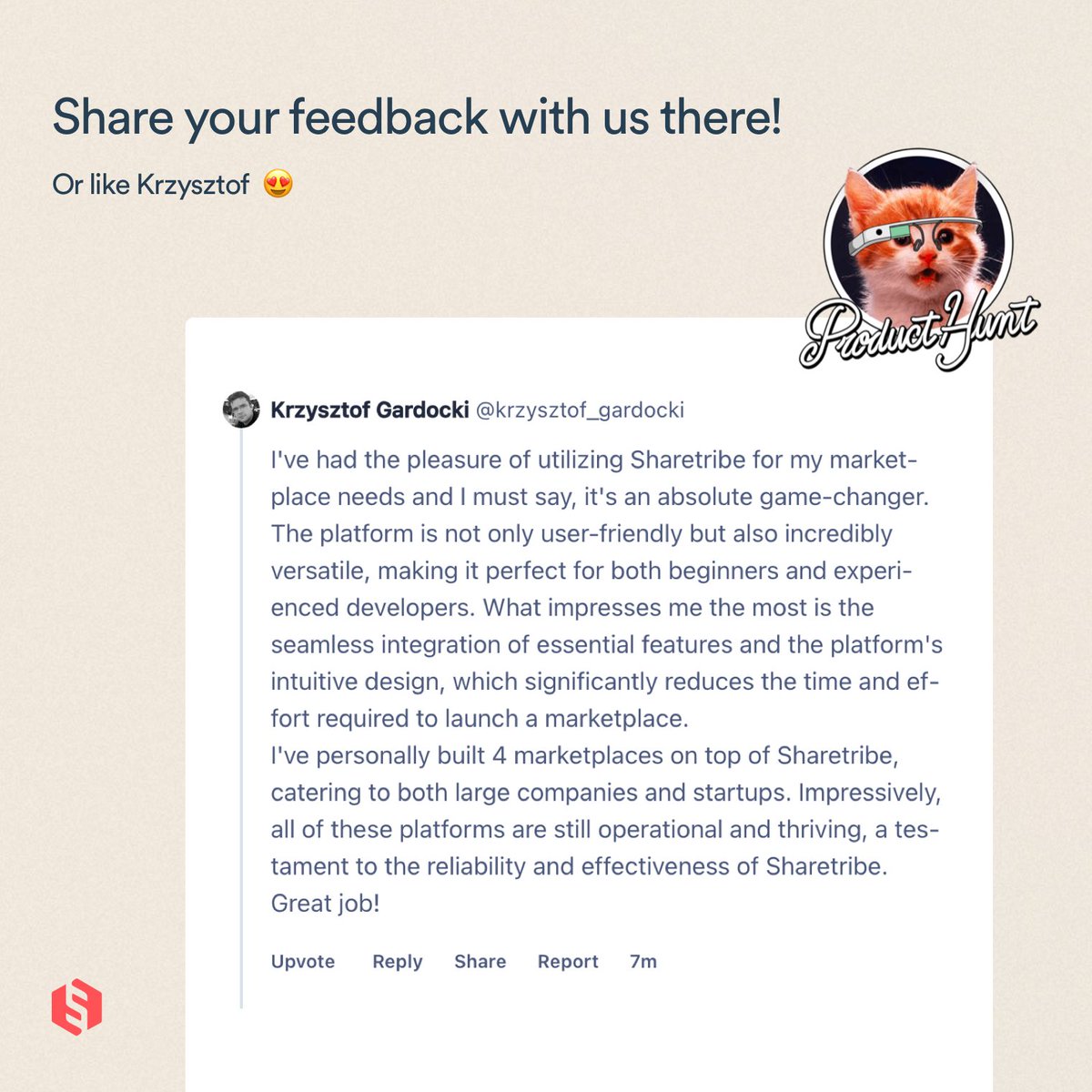 sharetribe's tweet photo. Exciting news! 🎉 Sharetribe is shortlisted on Product Hunt for the product of the day: https://t.co/lT6hiUDAwY

Your support can make a big difference. 

So if you haven’t already, visit our Product Hunt page, share your feedback, and help us keep the momentum going! https://t.co/sxa9WSPnaK