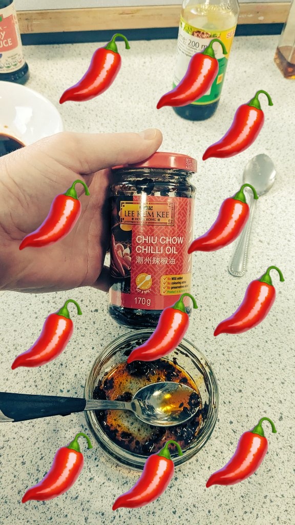 NewsomeAcademy's tweet photo. Mr H just joined RISE students in food and got roped into trying the chiu chow chilli oil 🌶️🔥🥵🤣

Students are trying new and different ingredients before cooking Chinese cuisine next week 🇨🇳

Taste, texture, smell and appearance ❤️ 
#tryit
#timetotaste
#planningandscaffold https://t.co/rCYLRn1Urs