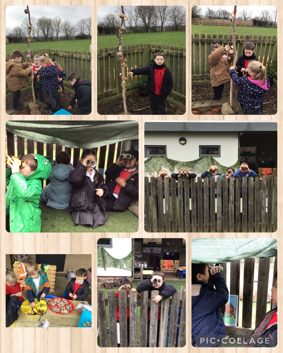This week EYFS have continued to explore the birds we have in our School environment. They have hung their bird feeders in the garden and created binoculars to look for birds in our bird hide. #birdwatch2024
