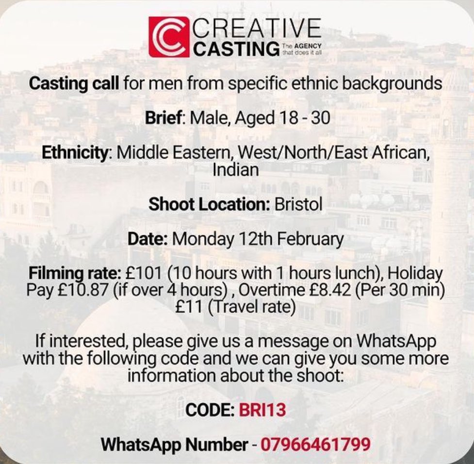 There will be some filming in Bristol on February 12 for which they are likely looking for a double for a specific actor. The previous casting call for this role required applicants to WhatsApp for the filming date information - which indicates high secrecy. #crewloc #filmloc