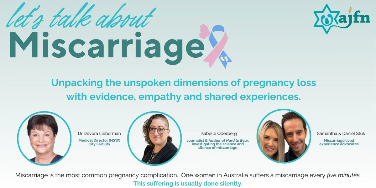 Hear from one of our founders (<a href="/yodaberg/">Isabelle Oderberg</a>) at this <a href="/AJFN_SYD/">AJFN</a> webinar ⤵️

Let's talk about #miscarriage: Unpacking the unspoken dimensions of pregnancy loss with evidence, empathy and shared experiences.

Wed 21st Feb | 7:30pm AEDT

🎟️ Book now: events.humanitix.com/let-s-talk-abo… ft <a href="/DrDevora/">Dr Devora Lieberman</a>