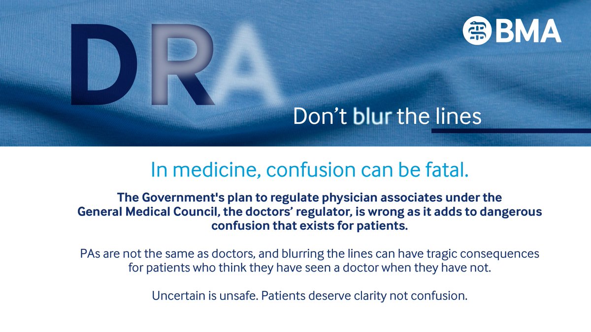 Despite the 21,000 doctors and patients who wrote to MPs objecting to the regulation of PAs & AAs by the GMC, the House of Commons approved the legislation. But all is not lost. Write to a Member of the House of Lords today and ask them to vote against it. activism.bma.org.uk/page/142779/ac…