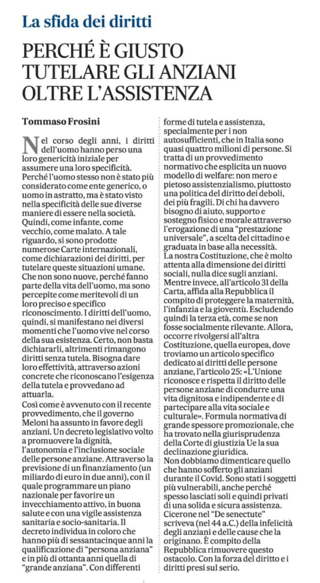 #anziani #diritti #welfare @Palazzo_Chigi @Montecitorio @SenatoStampa @CorteCost @ItalianWelfare @AnzianieVita @INPS_it