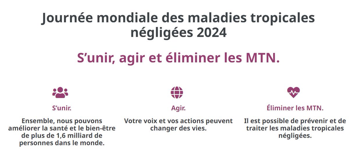 OMSRDCONGO's tweet photo. La Journée mondiale des maladies tropicales négligées est célébrée chaque année le 30 janvier. 

Cette date marque le lancement de la première feuille de route de l’OMS et de la Déclaration de Londres sur les maladies tropicales négligées (#MTN), en 2012. 
https://t.co/zvHD0SbJ3d https://t.co/tGVi9QWmzZ