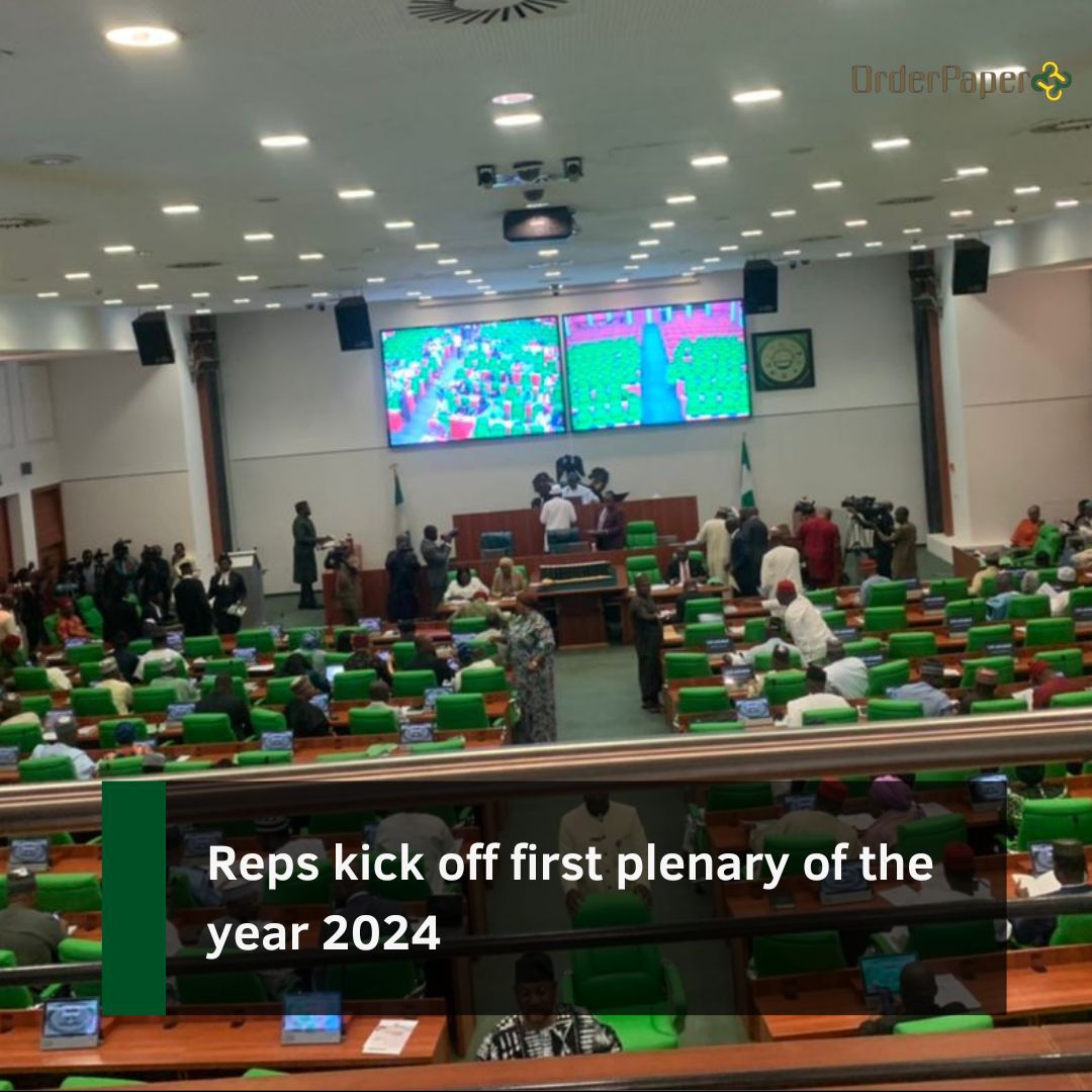OrderPaper's tweet photo. Updates: The @HouseNGR begins the first plenary session of the year 2024 and immediately switched into executive session

#OrderPaperNG #HouseNGRPlenarySession https://t.co/xrlOlOaW2p