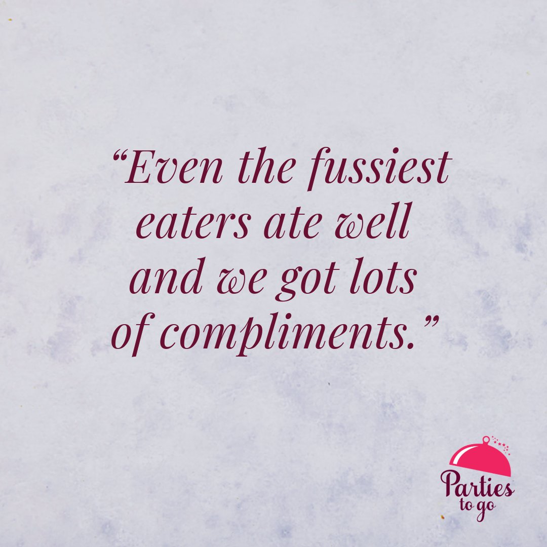 We cater to all diets, tastes and requirements – whether vegan, gluten-free or picky eaters! Thank you for this glowing review, Adrienne and John – we’re glad everyone was fed and happy: rb.gy/y2bgo0

#FussyEater #PickyEater #HonestReviews #CustomerFeedback #Catering