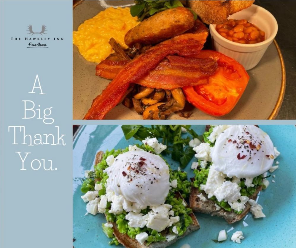 We would like to thank all our customers who joined us and supported our first brunch last Friday.

 #foodie #wine #pubfood #thehawkleyinn #localpubs #wineoclock #cheflife #freshcoffee #locallysourced #dogfriendlypubs
