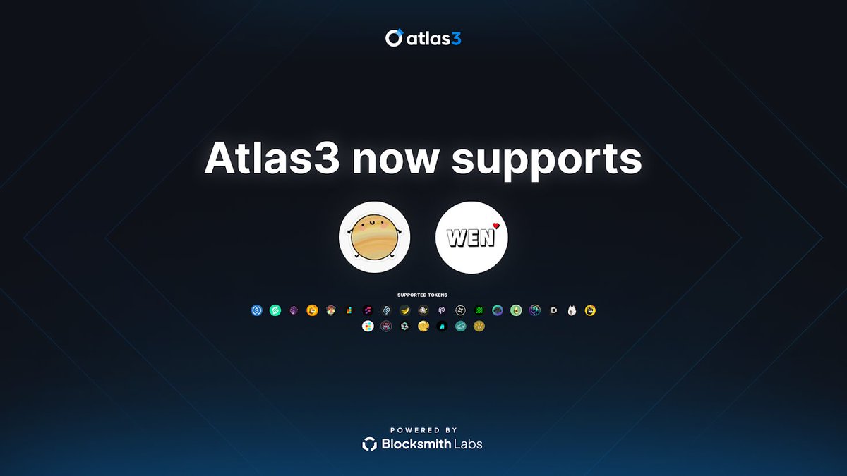 🎟️ Atlas3 Raffle token support is now live for $WEN and $mockJUP.

Raffle any NFT, WL, Merch, or any other goods easily within 2 clicks on Atlas3 with your favorite tokens 🫡

Atlas3 🤝 <a href="/wenwencoin/">Wen</a> 🤝 <a href="/Mock_Jup/">MockJup</a>