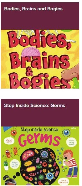 Bodies, Brains &amp; Bogies: "Easy to read, funny and interesting pictures, and a great quiz on p 110" 
Germs: "Interactive, informative and colourful, with facts hiding behind every flap"
#YoungSciBooks