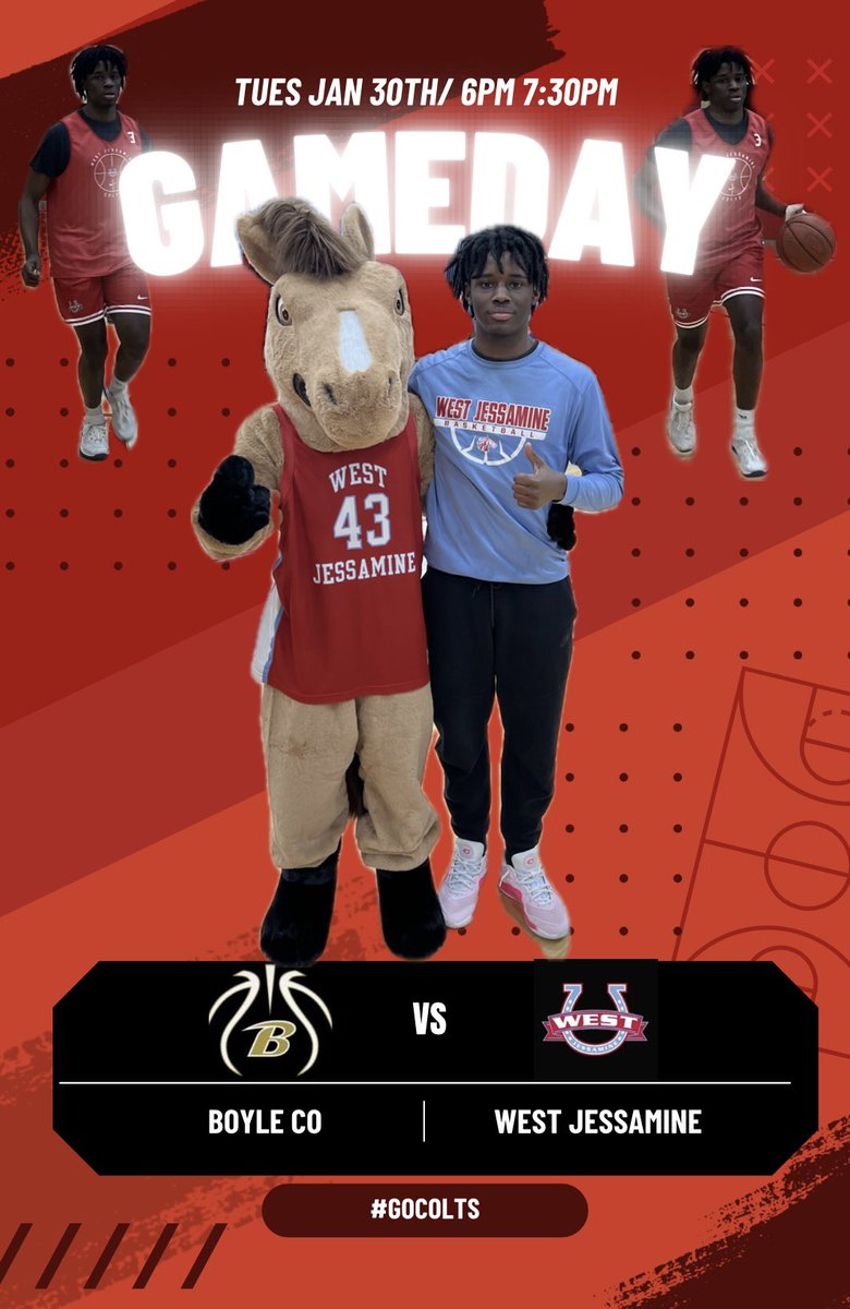 🏀 GAMEDAY
🗓️ Tuesday Jan 30th 
🆚 Boyle Co
📍 West Jessamine High School 
🕰️ JV 6PM  Varsity 7:30PM

#GoColts