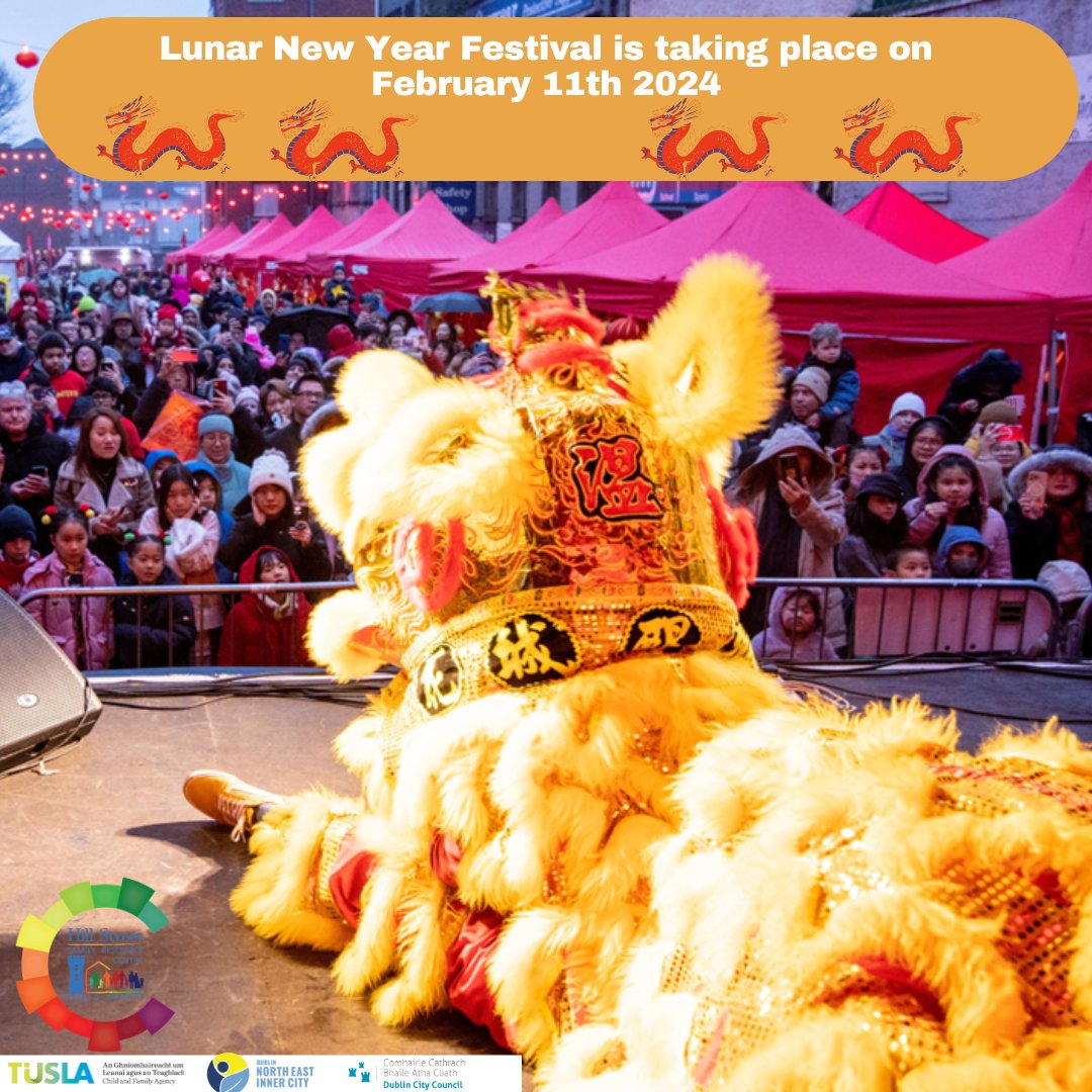 Our Lunar New Year Festival is taking place on Sunday, February 11th. Hill Street will be transformed into a fantastic family celebration Take part in traditional music & dance workshops #LunarNewYearFestival #HillStreetFamilyResourceCentre #YearoftheDragon #CommunityCelebration