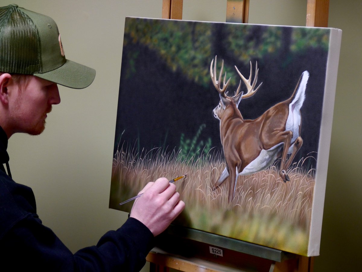New painting on the easel #deer #hunting #wildlife #whitetail