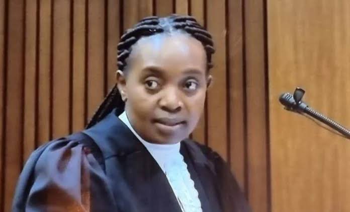 Ladies and gentleman Allow me to introduce Advocate 'Mshololo' a true definition of mbogodo. Mosadi wa go swara tipa ka bogale. Repost or like if you agree #SenzoMeyiwaTrial