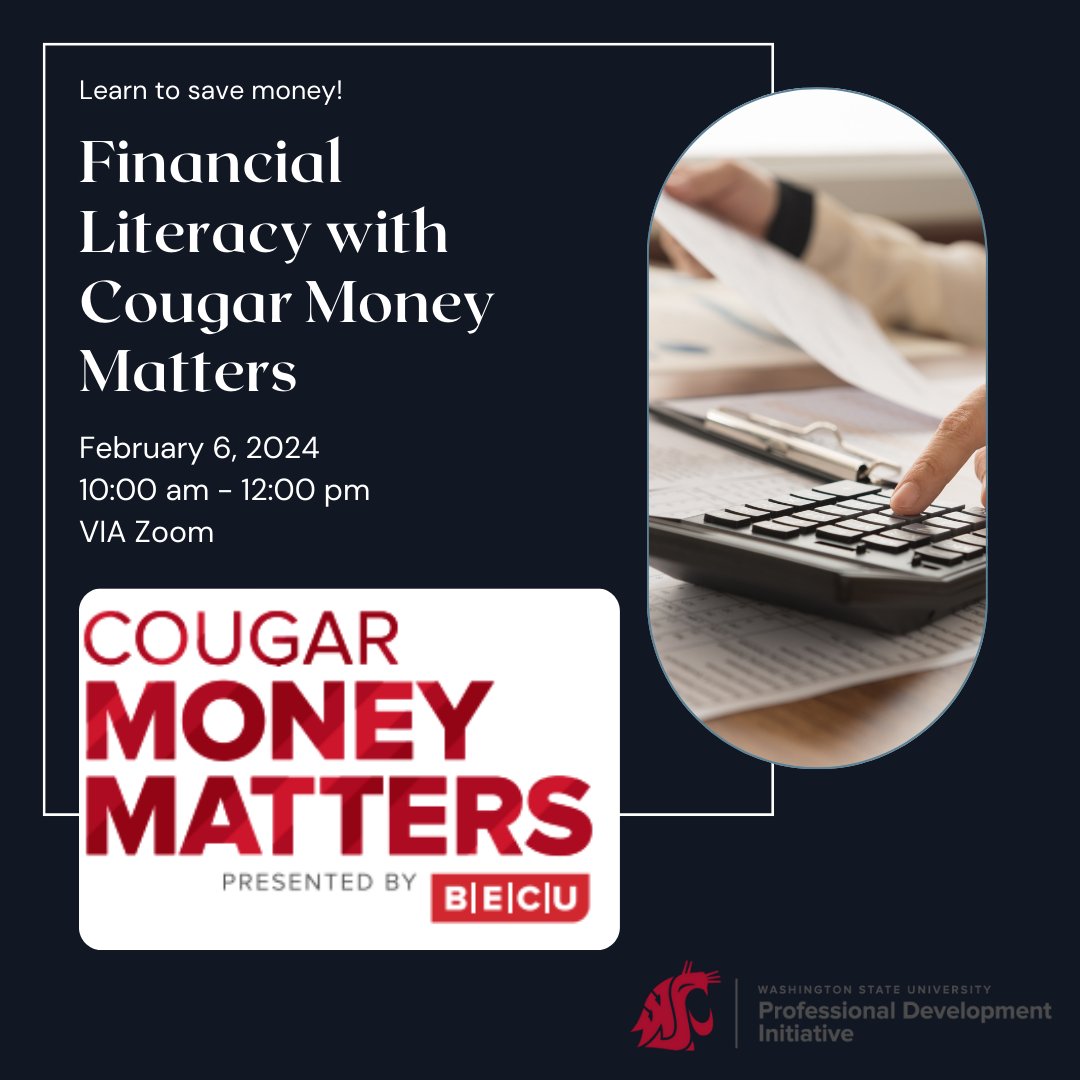 During this Zoom event, learn about resources for funding your education as well as the knowledge and tools to help you manage your finances and increase focus on financial wellness!
Register Here: ow.ly/iNHN50QqAGQ