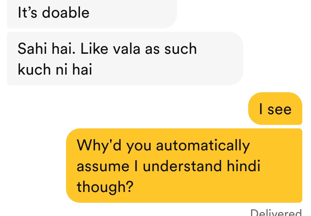 Meemikins's tweet photo. 5 minutes can you go without speaking in hindi challenge for North Indians https://t.co/xFTOEZ7enu