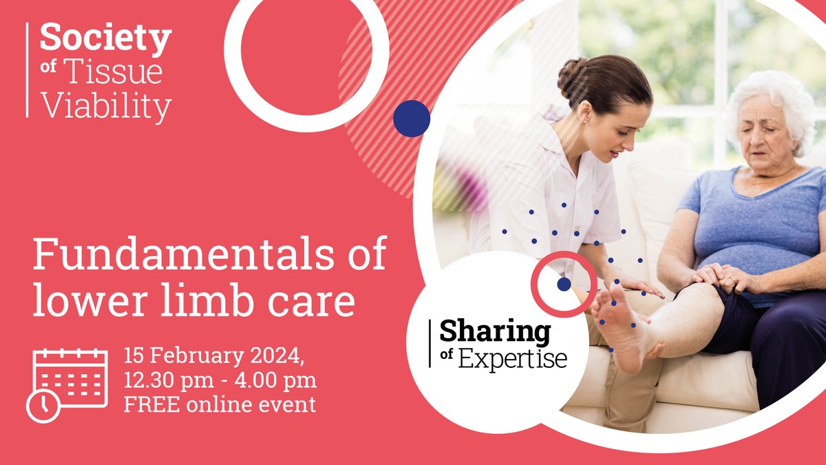 JOIN us for our FREE 'Fundamentals in Lower Limb Care' Learn about common conditions, underlying causes and how to recognise them. Plus how to prevent some of these conditions and about your role in maintaining lower limb and foot health. Find out more societyoftissueviability.org/whats-on/funda…