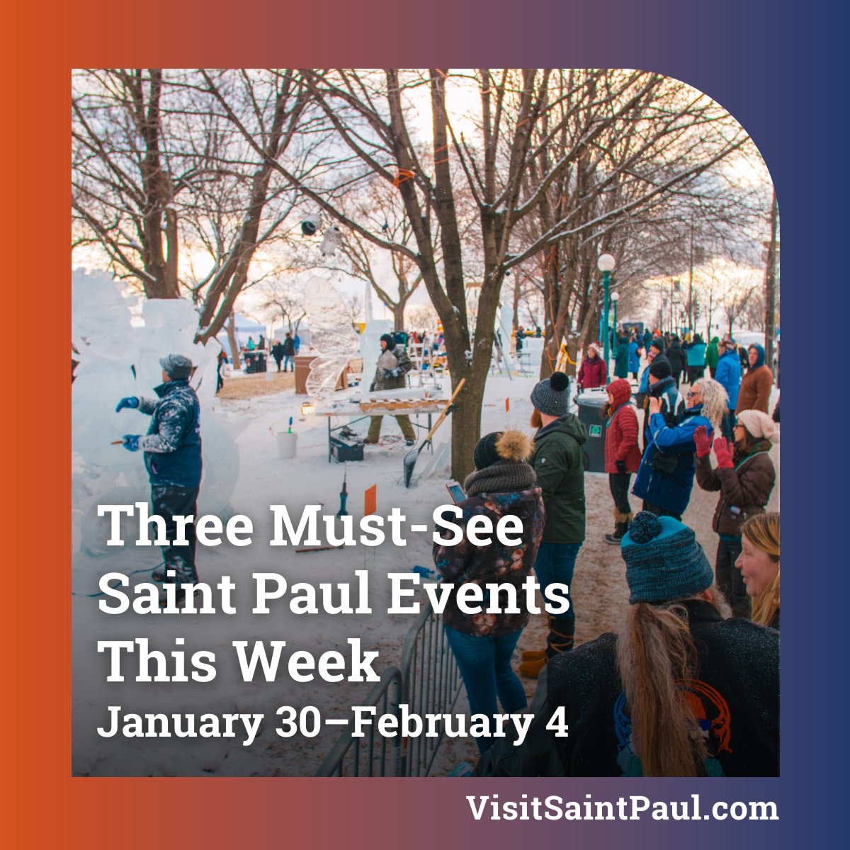 SaintPaul's tweet photo. Catch these three essential events in #MySaintPaul this week! ❄️ 🐶 🤠 Sign up for THE GO LIST email to get events sent directly to your mailbox » https://t.co/Sahuukvkei
#GoList #VisitSaintPaul #StPaulMN #SaintPaulMN #STP #MNEvents #OnlyInMN #ExplorePage https://t.co/A705ghO867