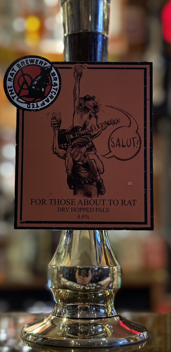 New on the pumps….

<a href="/RatBrewery/">Rat Brewery</a> ‘For Those About To Rat’
4.6% Dry Hopped Pale

<a href="/ScarboroCAMRA/">Scarborough CAMRA</a>