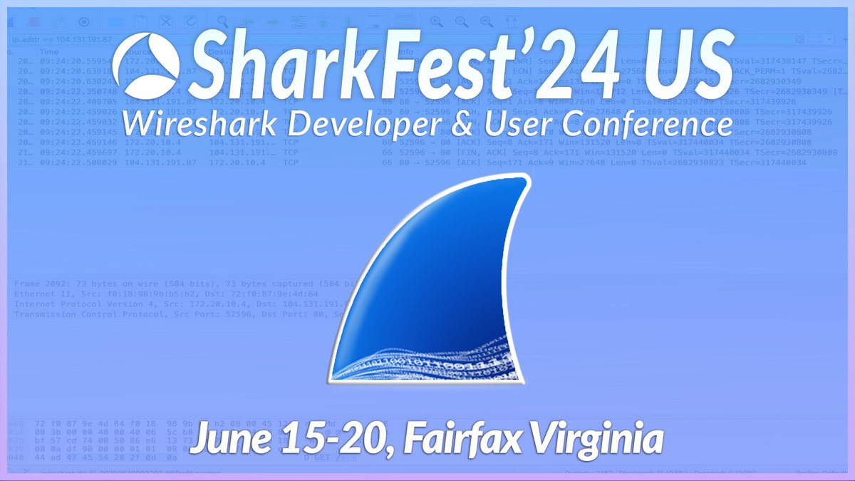 Join us for #sf24us!

Embark on a journey of networking excellence at the ultimate #Wireshark developer &amp; user conference. Join us for cutting-edge insights, hands-on experiences &amp; networking opportunities, elevating your expertise in network analysis

sharkfest.wireshark.org/sfus