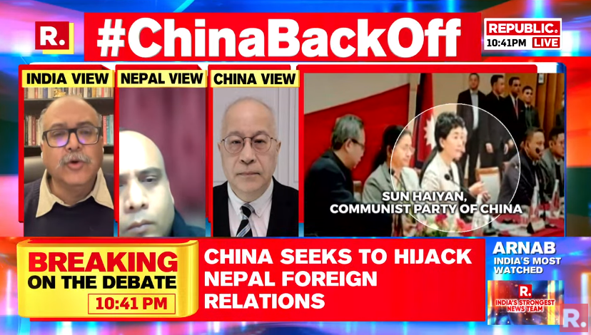 republic's tweet photo. #ChinaBackOff | There will be many more engagements of the Chinese today than 20 years back. It will happen in Nepal, and all of the subcontinent. The non-interventionist kind of Chinese diplomacy has become a lot more interventionist: Sushant Sareen (@sushantsareen), Senior Fellow, ORF
Tune in for The Debate and fire your views with the hashtag - https://t.co/74kUBBkUGf
#China #Ladakh #India #JammuAndKashmir #Nepal #Maldives
