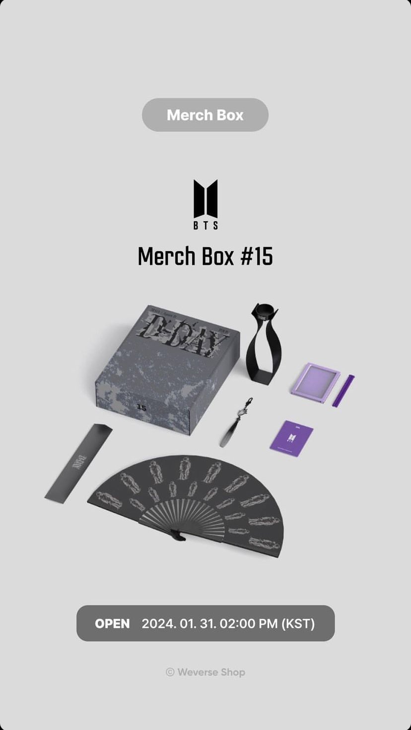 BTS MERCH BOX # 15 Full Set SUGA D-DAY Only For ARMY